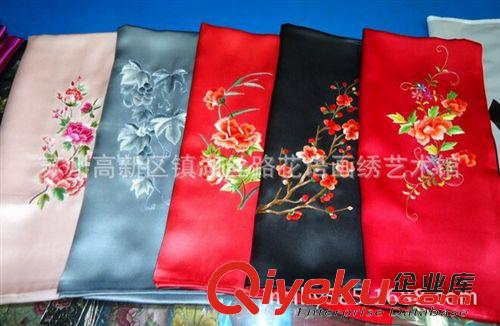 刺繡服飾系列 tr桑蠶絲真絲長巾手工刺繡雙重加厚gd藝術(shù)絲巾