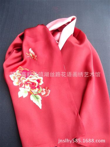 刺繡服飾系列 百分百tr真絲桑蠶絲圍巾絲巾雙層加厚蘇繡絲巾gd絲巾原始圖片3