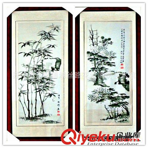 古典字畫系列 【特別供應】手工刺繡梅蘭竹菊四件套水墨淡雅 蘇州刺繡原始圖片3