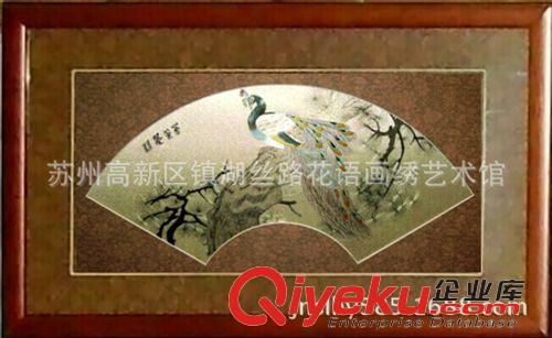 蘇繡禮品系列 精致手工刺繡古典扇形花鳥魚系列蘇繡禮品商務(wù)送禮會議慶典禮品原始圖片3
