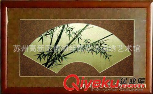 蘇繡禮品系列 蘇州手工刺繡 單面繡 扇形裝飾畫 真絲手繡 絲綢畫 梅蘭竹菊原始圖片3