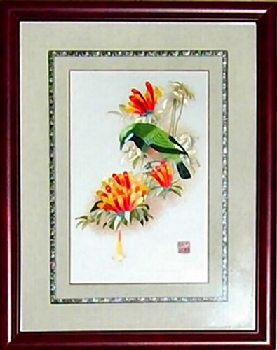 蘇繡禮品系列 蘇州純手工刺繡精品花鳥系列裝飾畫商務送禮znq典禮品原始圖片2