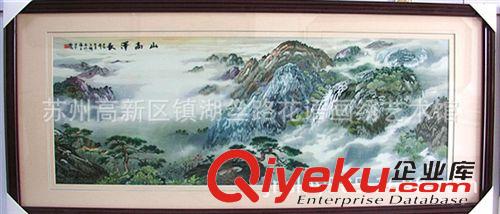布片半成品 蘇州手工刺繡批發大尺寸山水布片純手工刺繡成品半成品原始圖片3