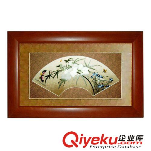 新品上架 現(xiàn)貨供應(yīng)gd蘇繡精美刺繡工藝品小扇形壁畫(huà)gd中國(guó)特色裝飾畫(huà)