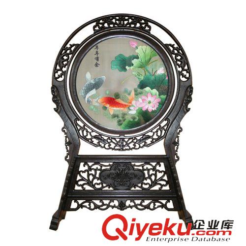 新品上架 現(xiàn)貨供應(yīng)gd商務(wù)春節(jié)禮品手工真絲雙面繡圓臺屏刺繡工藝品擺件