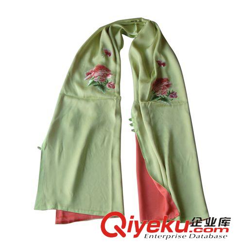 新品上架 現(xiàn)貨批發(fā)gd印花女式蠶絲披肩創(chuàng)意禮品手工精美牡丹刺繡圍巾披肩