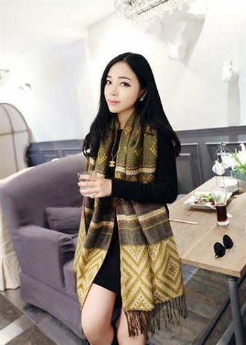 11月份新品 韓國(guó)秋冬天民族風(fēng)圍巾女冬季加厚仿羊絨保暖圍巾披肩兩用超長(zhǎng)原始圖片3