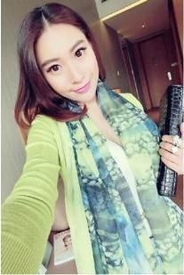 仿真絲 2014新款韓國璀璨星空女士圍巾優雅女仿真絲絲巾雪紡 可做披肩