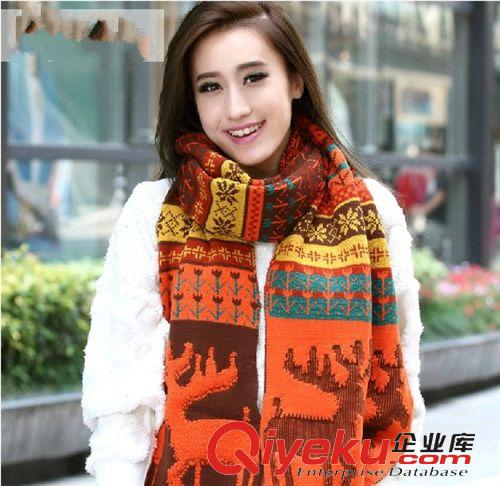 材質分類 【毛線圍巾】秋冬韓版毛線圍巾 圍巾廠家批發保暖雪花毛線圍巾原始圖片2