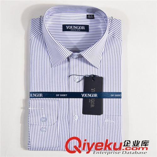 商務(wù)男裝上裝 品牌男裝2014秋裝新款男式襯衫純棉商務(wù)正裝男士長(zhǎng)袖條紋襯衫免燙原始圖片3