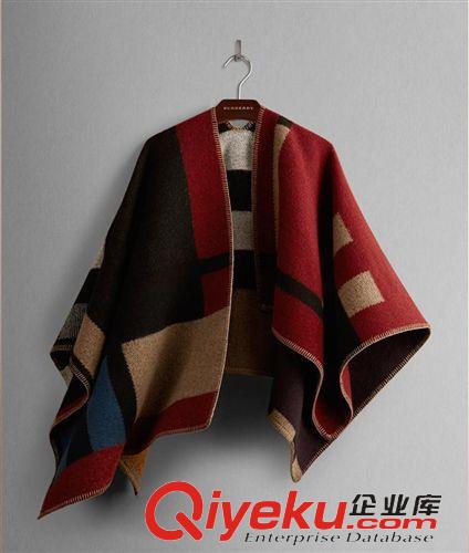 新品入口 2014欧美dp走秀名媛秋冬拼色格纹百搭羊毛羊围巾女厂家直销爆款