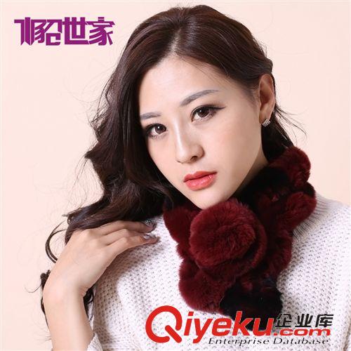 奢華圍巾 水貂世家新款冬季加厚獺兔毛圍巾 時尚保暖獺兔毛球球皮草圍脖原始圖片3