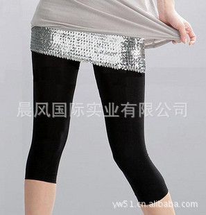 打底褲 2014新款 夏季女式七分褲冰絲打底褲 7分褲批發(fā)  I027原始圖片2