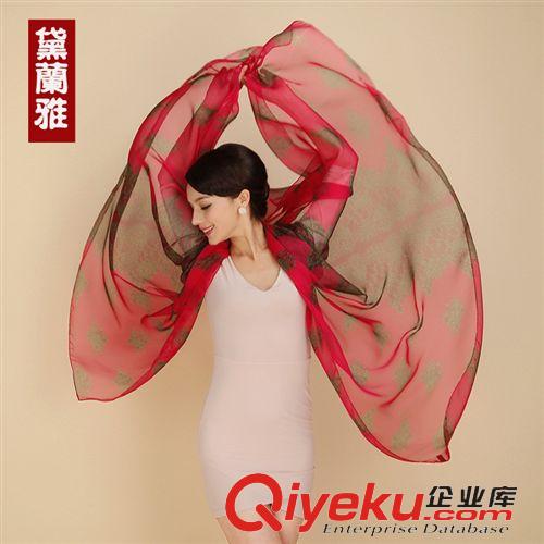 2015年印花新款 2014新款印花圍巾紅黃相間 花花世界 絲巾印花韓版印花圍巾批發