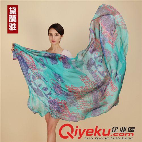 2015年印花新款 2015仿真絲印花圍巾 廠家批發(fā)韓版復古爆款印花圍巾廠披肩絲巾原始圖片3