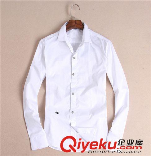 2014年新款發(fā)布 15年新款微信代發(fā)歐美外貿(mào)府綢絲光刺繡標長袖gd靜色襯衫襯衣原始圖片3