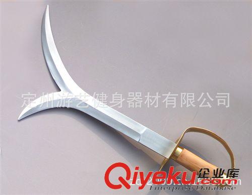 擊劍武術(shù)用品 不銹鋼麟角刀 zmpp武圣人 出口精品 {dj2}開發(fā) 不開刃羊角刀原始圖片2