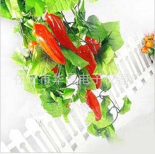水果藤，蔬菜藤 生產(chǎn)批發(fā)仿真辣椒果藤，櫥窗裝飾仿真水果蔬菜藤條原始圖片3