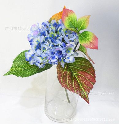 插花用品 廠家外貿批發 gd單支有芽開心繡球裝飾花 歐式花藝套裝仿真花原始圖片3