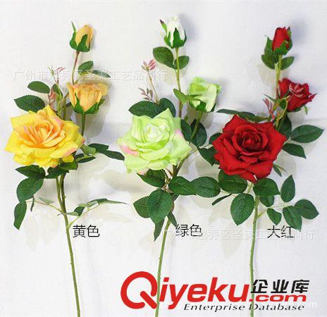 插花用品 廠家批發(fā) 3頭毛布玫瑰婚慶仿真花 家居裝飾工程軟裝仿真花原始圖片3