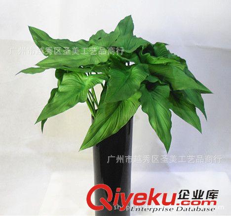 插花用品 廠家批發(fā) 單片手感大號馬蹄蓮葉仿真PU葉子 外貿(mào)仿真花插花用品