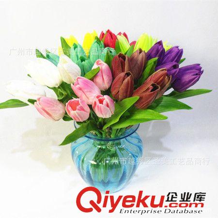 PU花 PU尖嘴郁金香仿真花5支/扎 廣州gf防腐pu花套裝批發(fā)原始圖片3