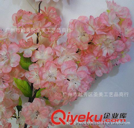 仿真花 白色粉色大支仿真花櫻花枝 套裝婚慶假花人造花批發