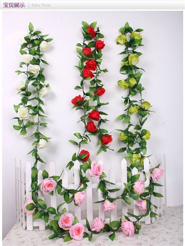 鮮花、花藝制品 廠家直銷仿真花仿真花藤花裝飾藤條玫瑰婚慶裝飾仿真花布置新房原始圖片2