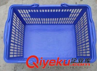 超市貨架系列 加厚便利店超市塑料購物籃手提籃 平底買菜籃子 酒吧KTV拎酒筐子