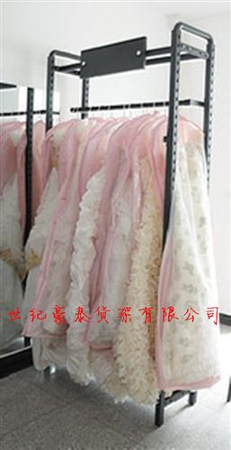 服裝貨架系列 服裝店架 展示架 落地靠墻服裝店裝修貨架 雙層掛衣架原始圖片2