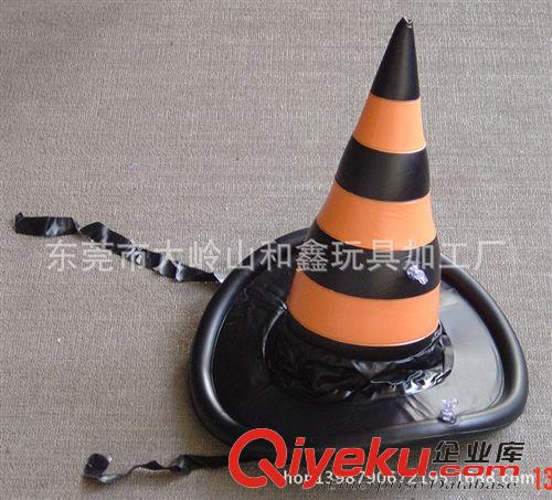 帽子 東莞廣告節(jié)日禮品廠家供應環(huán)保pvc吹氣彩虹尖尖魔法師帽子原始圖片2