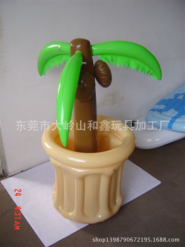 廣告模型 【來(lái)圖定做】環(huán)保pvc充氣椰果樹(shù)盆栽，吹氣綠色植物，廣告盆栽