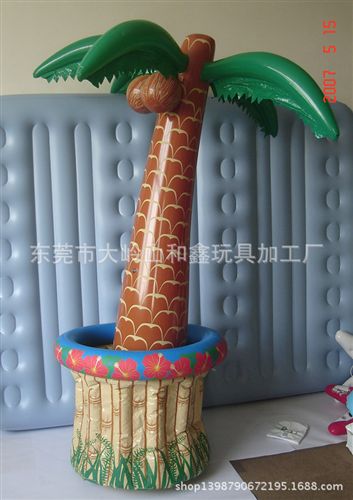 廣告模型 【來樣定做】環保pvc充氣海南椰果樹盆栽，吹氣工藝品仿真盆栽原始圖片2
