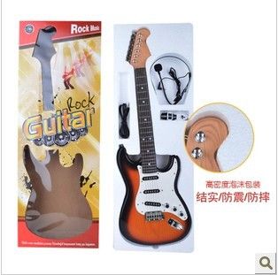 兒童樂器玩具 批發(fā) 兒童音樂玩具彈唱觸響吉他 可接電腦手機(jī)播放 送麥克風(fēng)原始圖片3