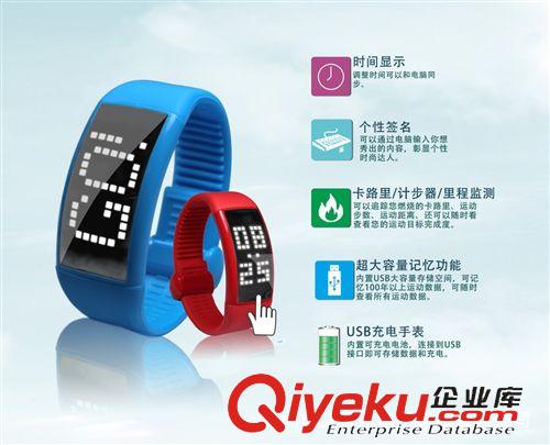 LED手表U 【廠家供應(yīng)】W4跑步智能手表 卡路里檢測 USB手環(huán) 高檔禮品原始圖片2
