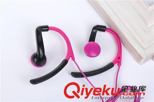 愛音/ienjoy 廠家批發(fā)新款愛音IN-042運動耳掛式帶麥高彈線蘋果/三星手機耳機原始圖片3