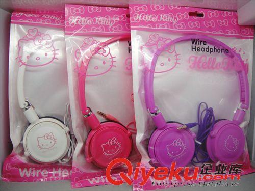 頭戴式 深圳廠家批發(fā)新款kt hello kitty K21卡通頭戴式MP3/電腦時(shí)尚耳機(jī)