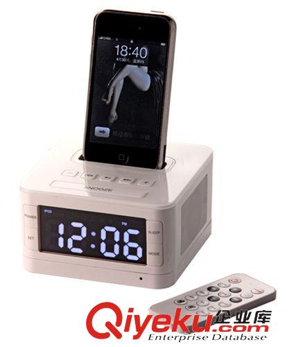電子禮品 廠家直銷B7蘋果ipod音箱iphone音響涉外酒店鬧鐘收音定時充電底座原始圖片2