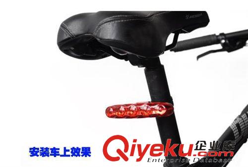 尾燈車燈  激光尾燈 長條形尾燈/山地車自行車貓眼尾燈 聯排閃爍 5LED紅光 單車配件原始圖片3