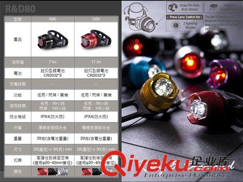 臺灣DOSUN車燈 zp臺灣 DOSUN RC100/DC100自行車尾燈 USB充電 鉆石尾燈 騎行燈