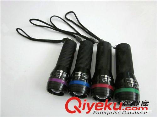 車(chē)燈：燈夾 批發(fā)自行車(chē)手電筒 強(qiáng)光弱光爆閃3檔調(diào)光 伸縮頭變焦前燈多色原始圖片2