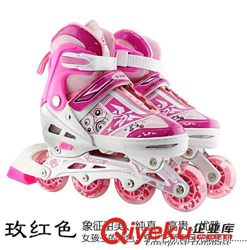 輪滑鞋 配件 廠家直銷 可調(diào)節(jié)PU全閃溜冰鞋滑輪鞋 帶翅膀旱冰鞋男女兒童冰鞋原始圖片2