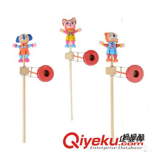 1月上新 新款熱賣爆款木制玩具木頭人搖搖鼓 卡通木偶手搖鼓 地攤廟會熱賣原始圖片2