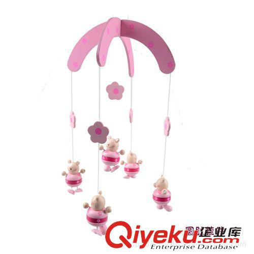 木制擺件掛件 兒童卡通圓肚掛件玩具  木制嬰幼兒音樂旋轉床頭鈴 家居裝飾擺設原始圖片2