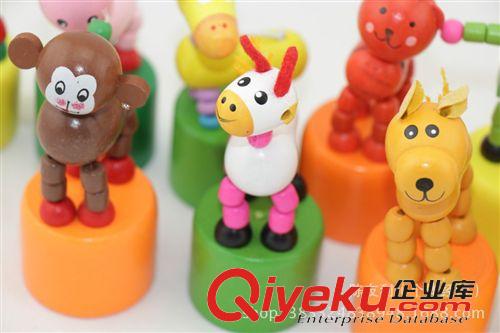 益智玩具 新奇木制拉線動物木桶 一指玩搖擺動物 地攤熱賣玩具 玩具廠家原始圖片2