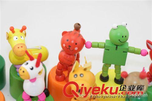 益智玩具 新奇木制拉線動物木桶 一指玩搖擺動物 地攤熱賣玩具 玩具廠家原始圖片3