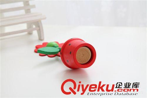 益智玩具 木制益智玩具 木制彈簧搖擺小花 五彩笑臉小花木桶 拇指寶寶原始圖片3