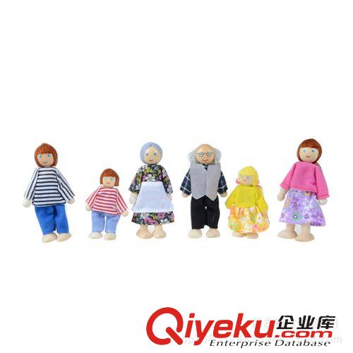 嬰幼兒玩具 熱賣 兒童木制卡通一家人木偶玩具 關(guān)節(jié)玩偶 早教故事教具原始圖片3
