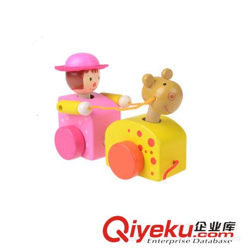 嬰幼兒玩具 熱賣 兒童木制卡通玩具拉車 創意嬰幼兒早教益智學步教具原始圖片2