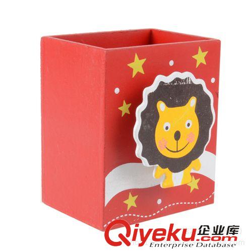 可愛文具 日韓創意兒童木制 卡通筆筒 可愛工藝辦公相框收納盒 帶便簽夾子原始圖片3